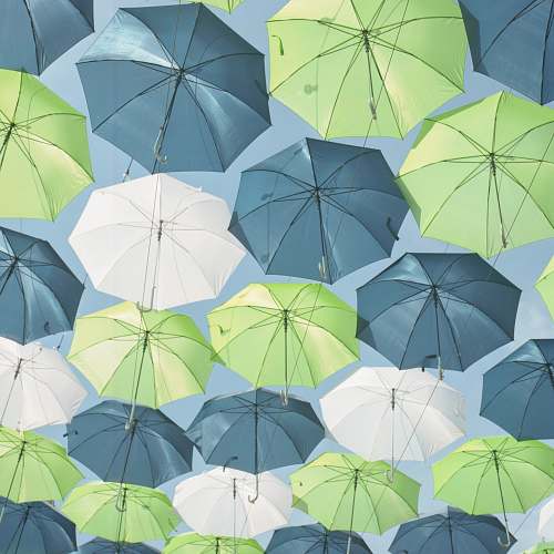 state fair of texas blue and green umbrella decor lot canopy